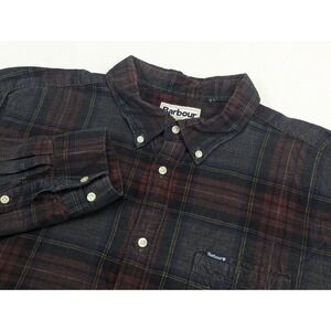 Barbour Southfield Tailored Check Cord Shirt Mens XL Long Sleeve Lightweight